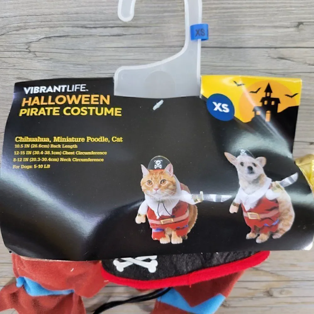Vibrant Life Pirate Dog Costume Sz XS